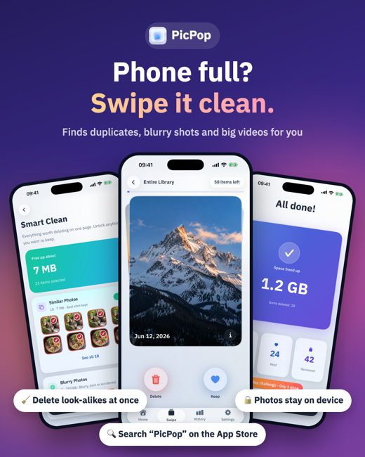 Phone full? Swipe it clean.
